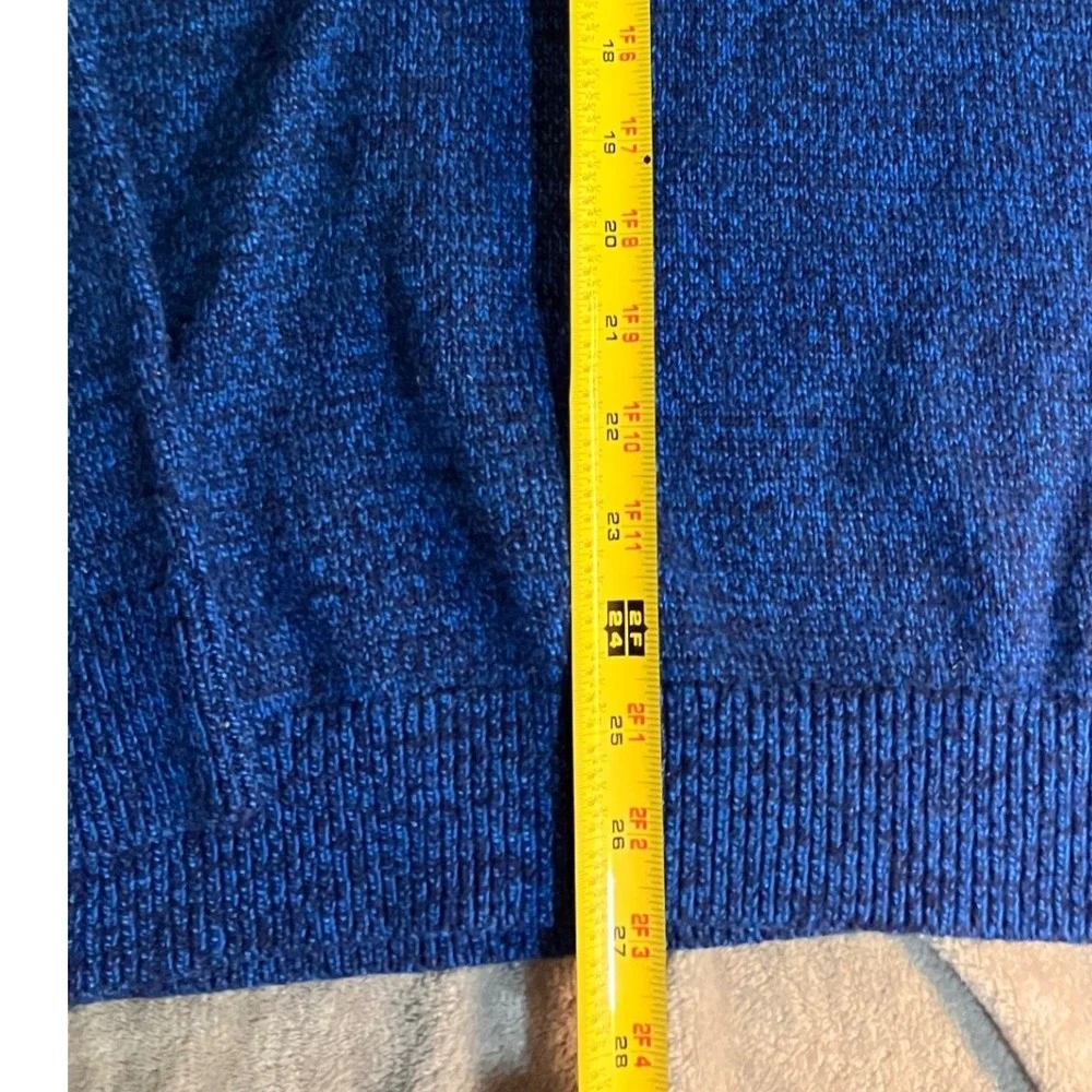 Lands End Blue Snowflake Fair‎ Isle Crew Neck Sweater XL Wool Blend Grandpa Ski